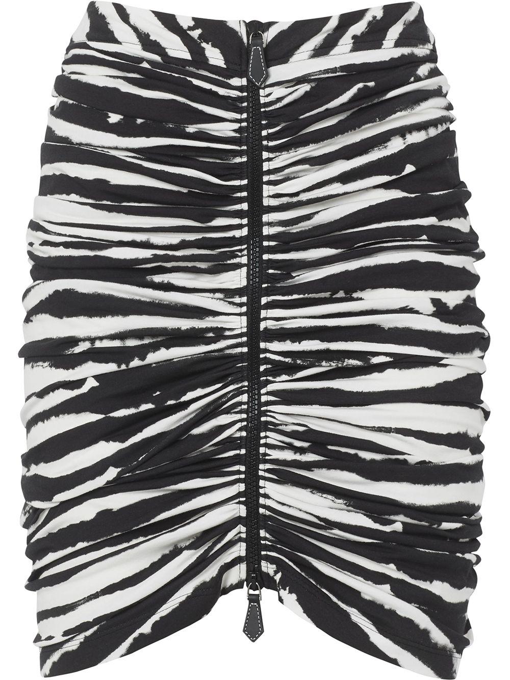 watercolour print ruched skirt by BURBERRY