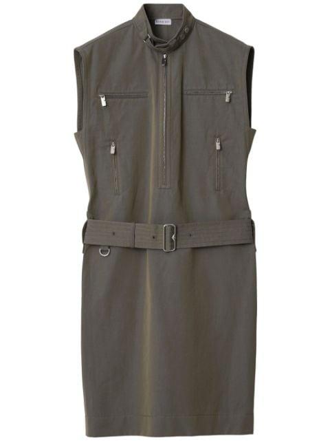 zip-detail cotton-linen dress by BURBERRY