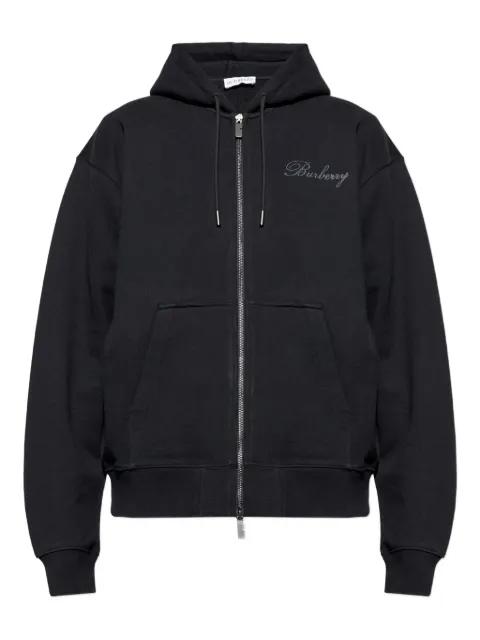 zip-up logo hoodie by BURBERRY