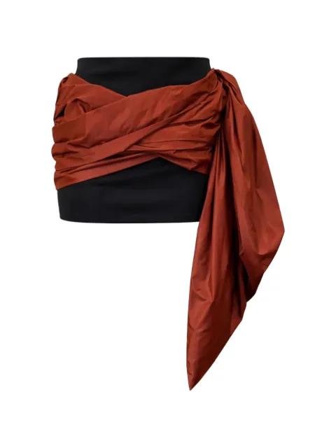 Taffeta draped mini skirt by BURC AKYOL