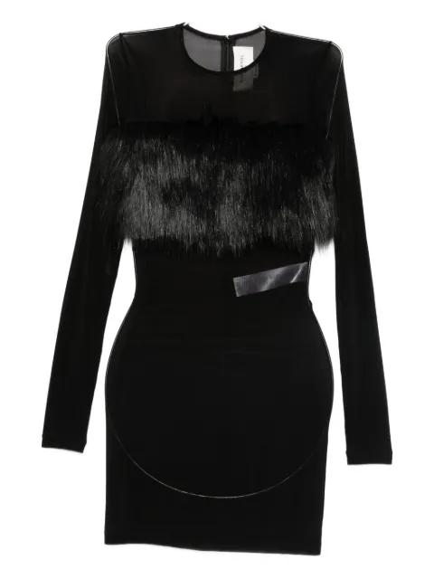 faux fur-trimmed mini dress by BURC AKYOL