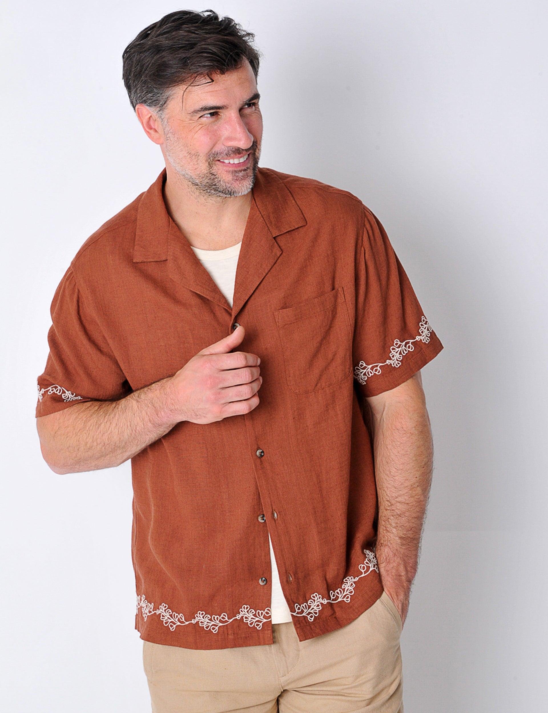 Southwold Shirt in Russet by BURGS