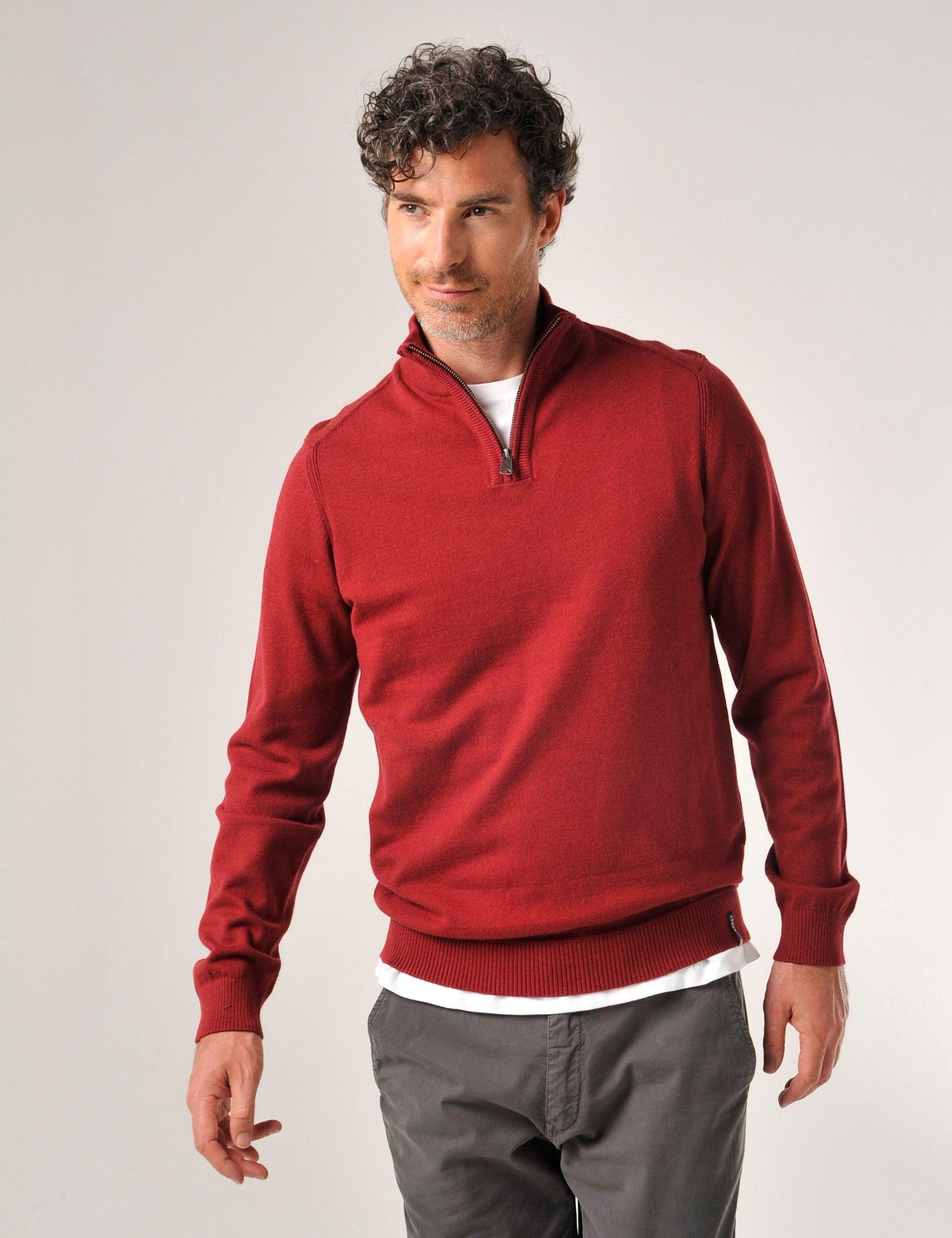 Tiverton Jumper Deep Red by BURGS