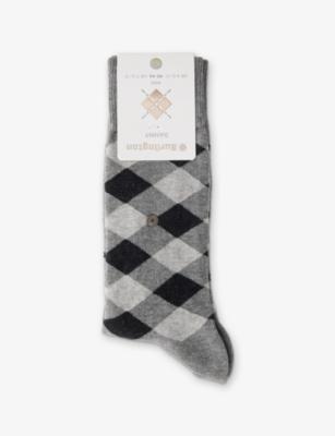 Danny Argyle-Pattern Stretch Cotton-Blend Socks by BURLINGTON