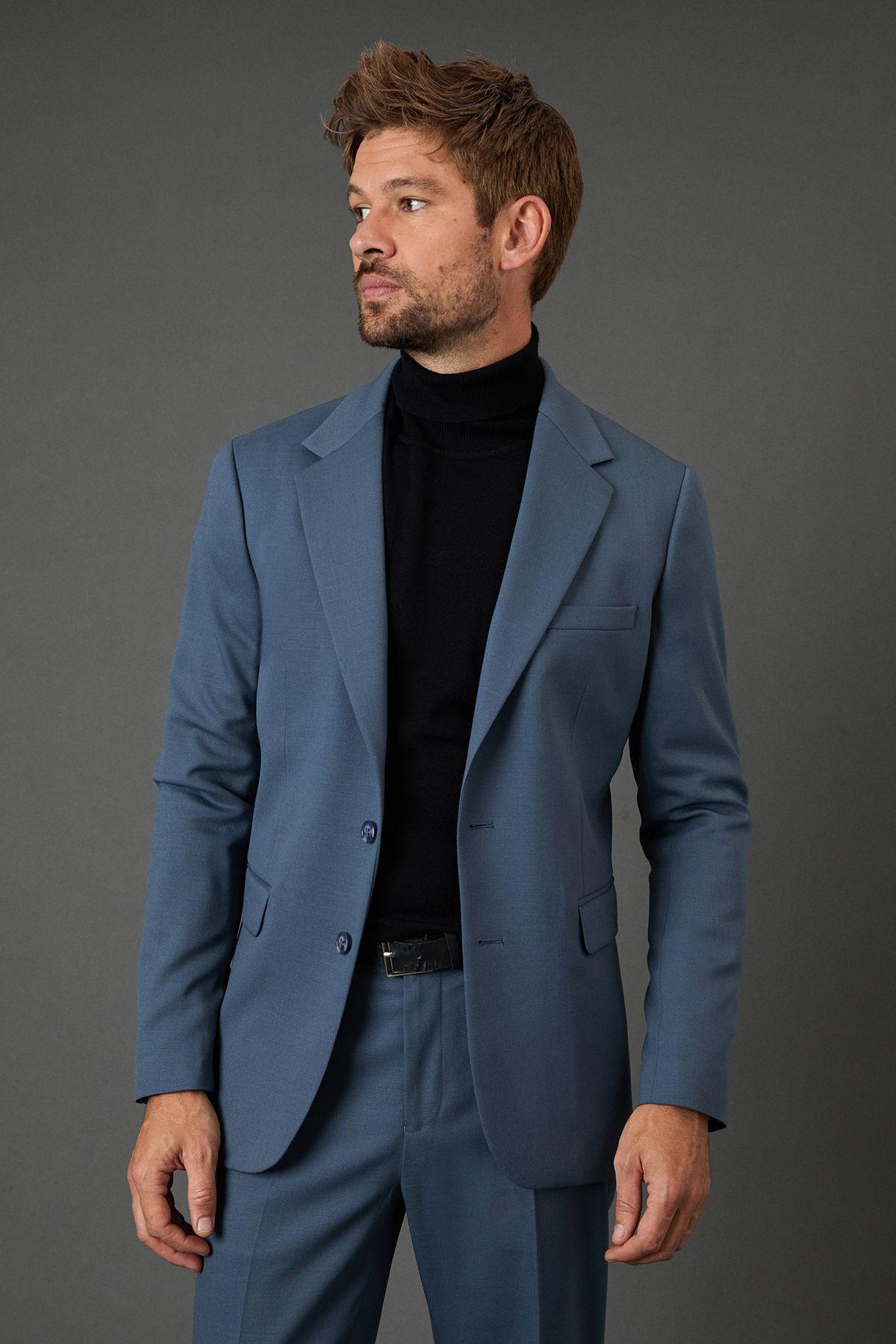 Airforce Wool Blend Stretch Slim Fit Suit Jacket by BURTON