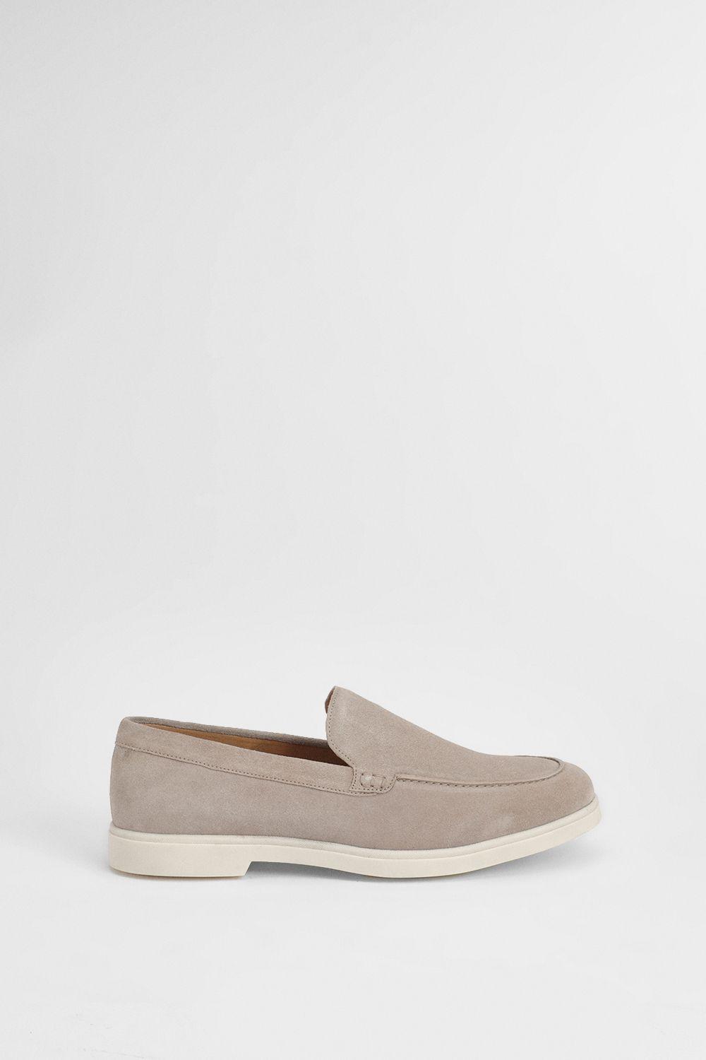 Beige Suede Slip-On Loafers by BURTON