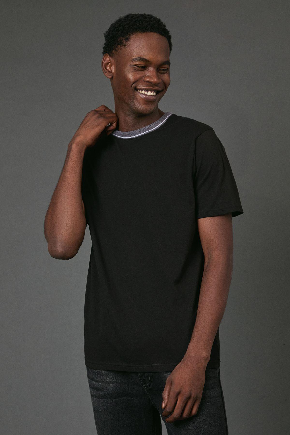 Black Neck Trim T-Shirt by BURTON