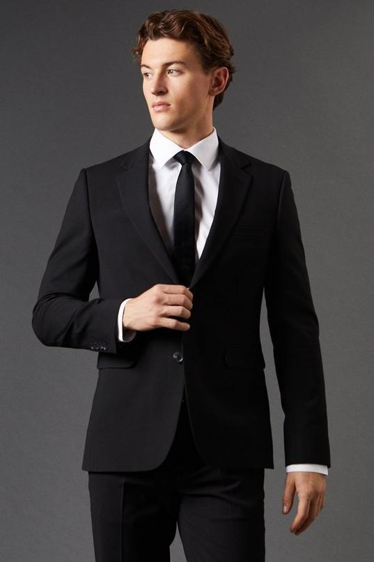 Black Skinny Fit Essential Suit Jacket by BURTON
