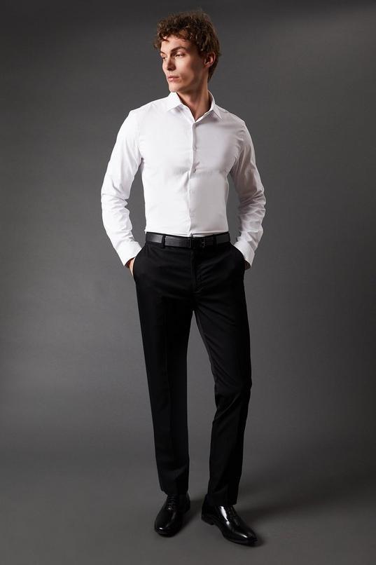 Black Skinny Fit Tuxedo Suit Trouser by BURTON