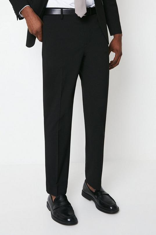 Black Tailored Fit Essential Suit Trousers by BURTON