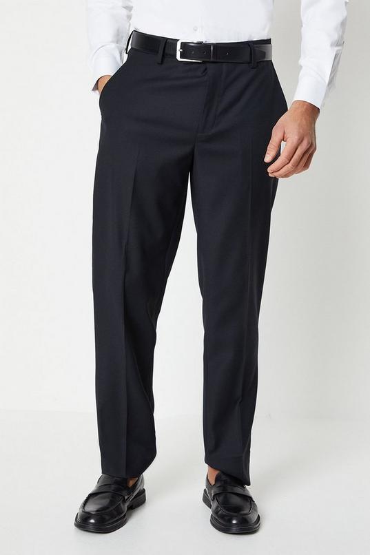Black Tailored Fit Tuxedo Suit Trousers by BURTON
