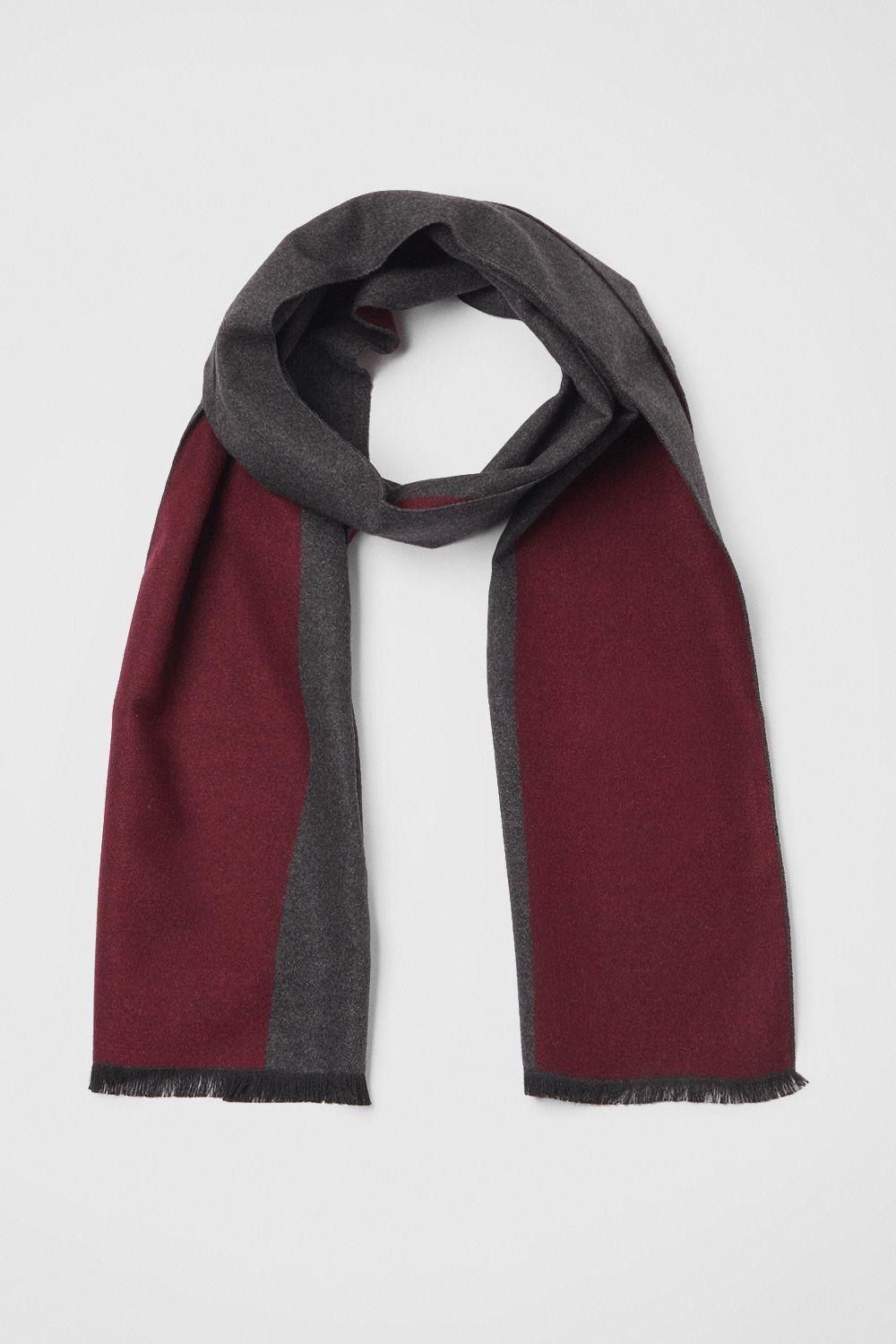 Burgundy Charcoal Knitted Scarf by BURTON