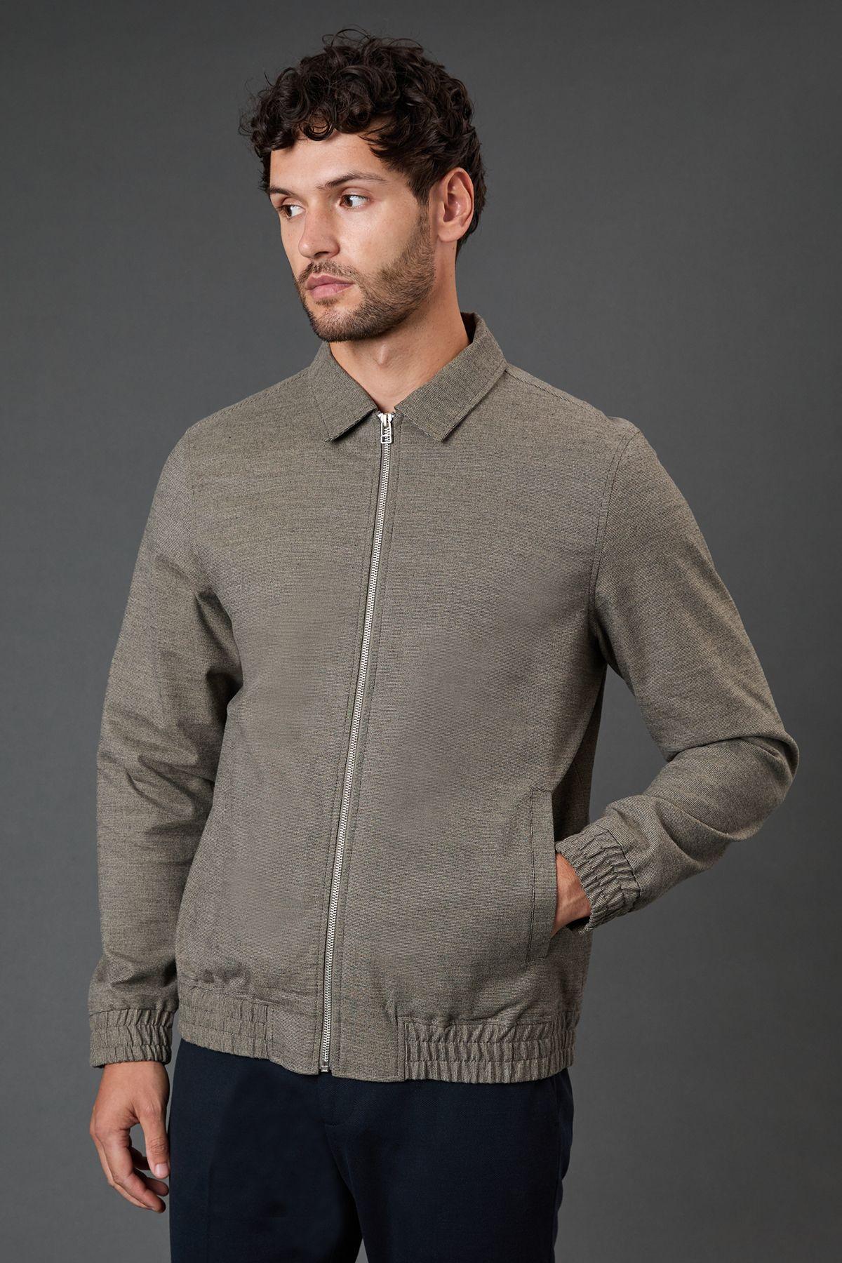 Burton 1904 Taupe Textured Harrington Jacket by BURTON