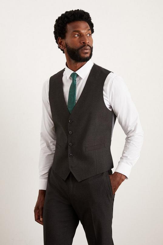 Charcoal Essential Waistcoat by BURTON