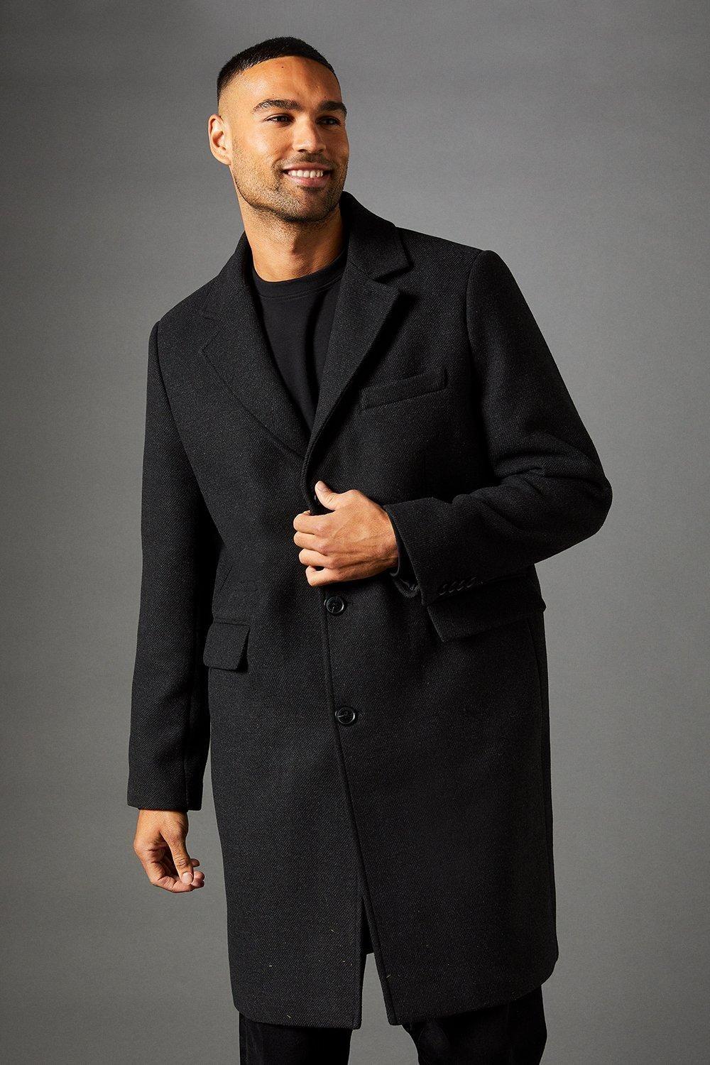 Charcoal Signature 3 Button Epsom Wool Blend Coat by BURTON