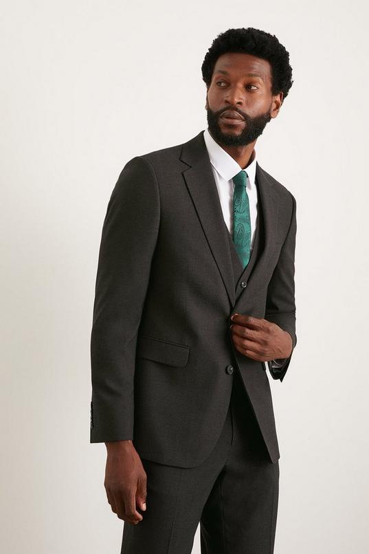 Charcoal Slim Fit Essential Suit Jacket by BURTON