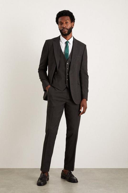 Charcoal Slim Fit Essential Suit Trousers by BURTON