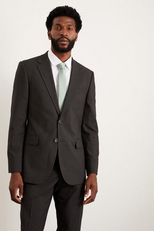 Charcoal Tailored Fit Essential Suit Jacket by BURTON