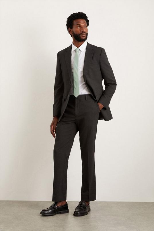 Charcoal Tailored Fit Essential Suit Trousers by BURTON