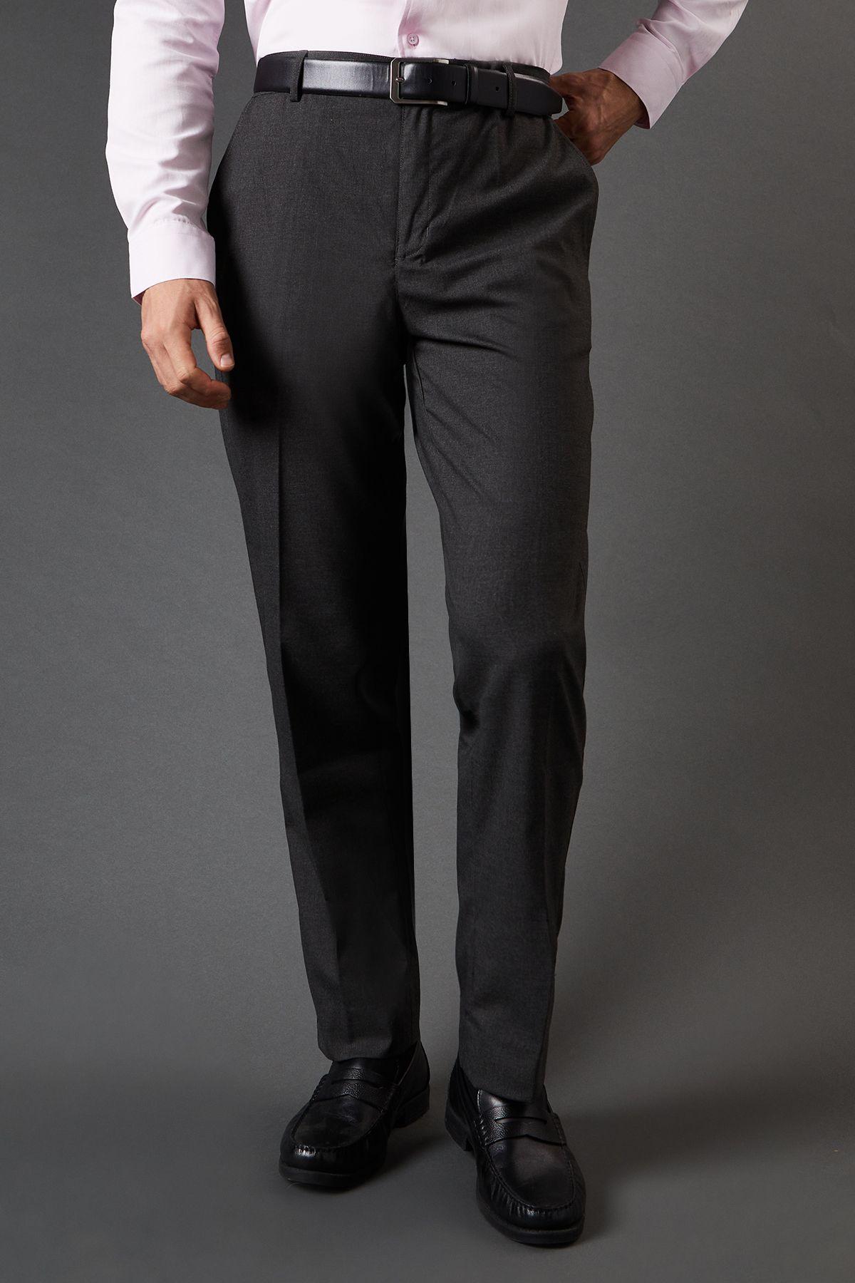 Charcoal Tailored Fit Smart Trousers by BURTON