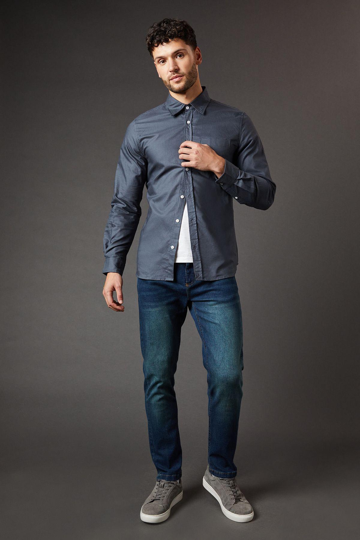Dark Vintage Wash Stretch Slim Fit Jeans by BURTON