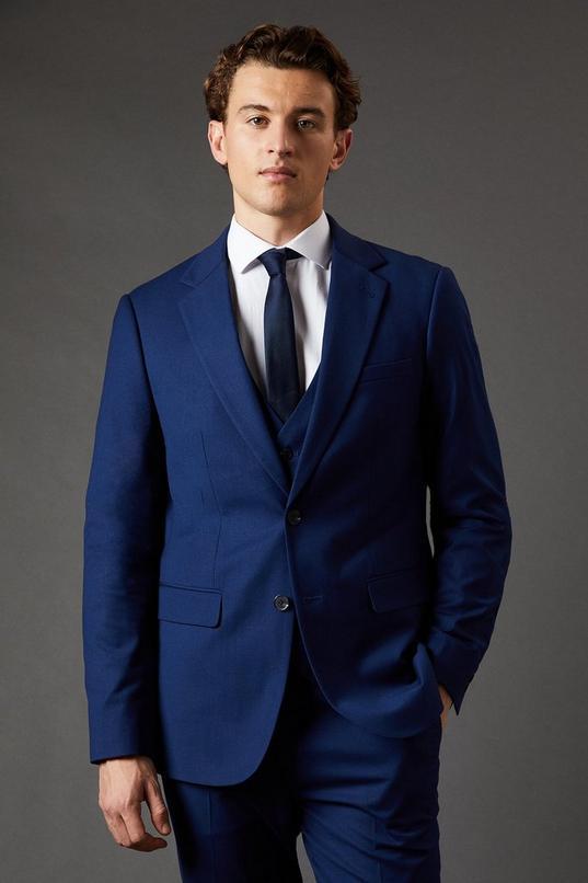 French Navy Slim Fit Essential Suit Jacket by BURTON