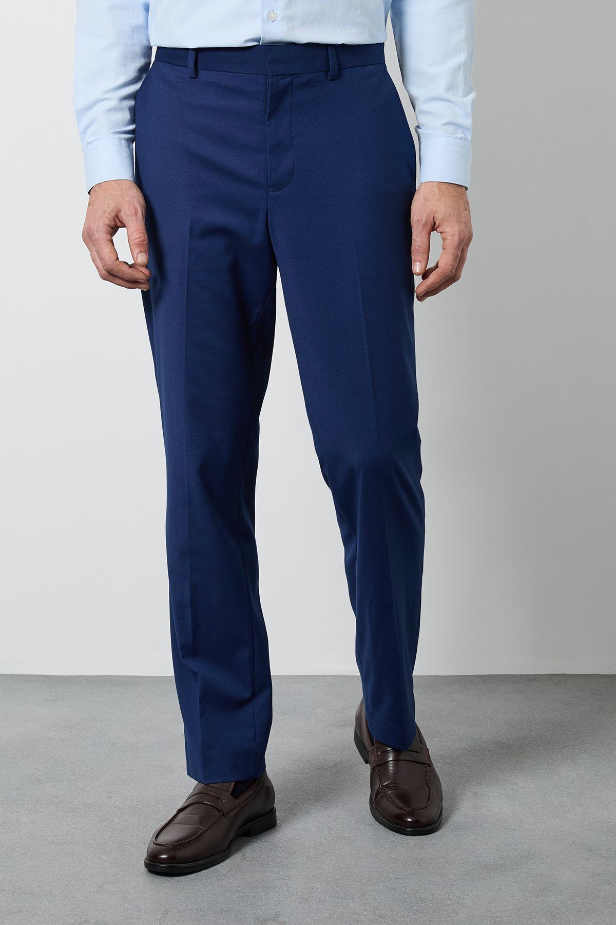 French Navy Tailored Fit Essential Suit Trousers by BURTON