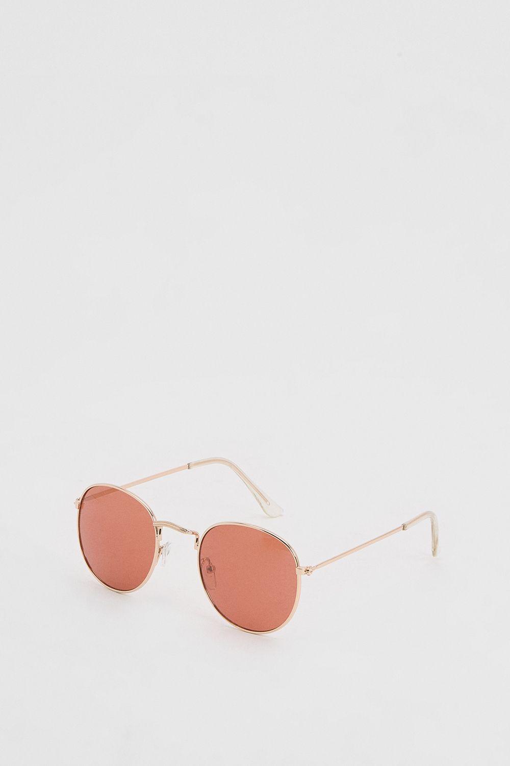 Gold Metal Round Sunglasses by BURTON