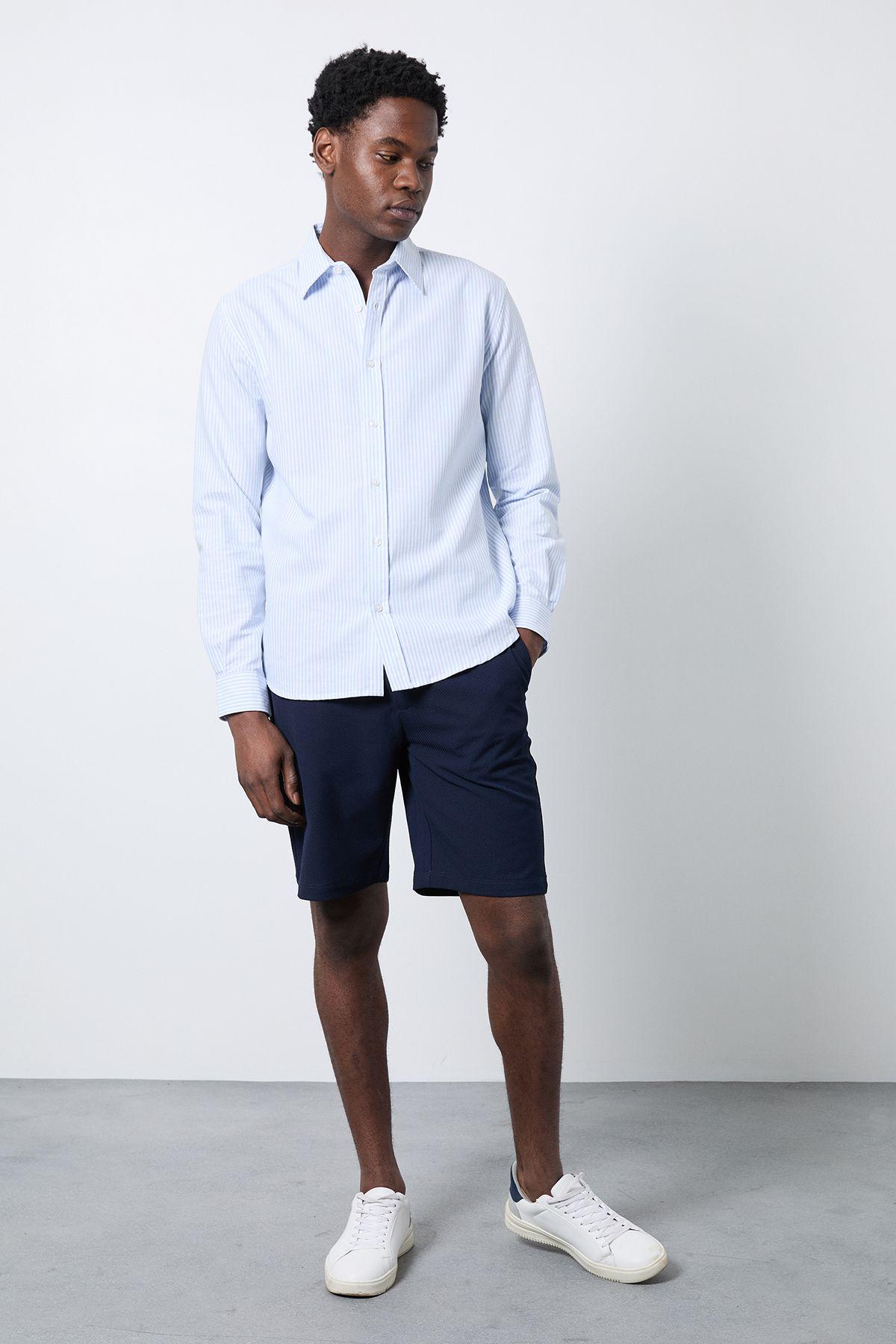 Indigo Seersucker Chino Shorts by BURTON