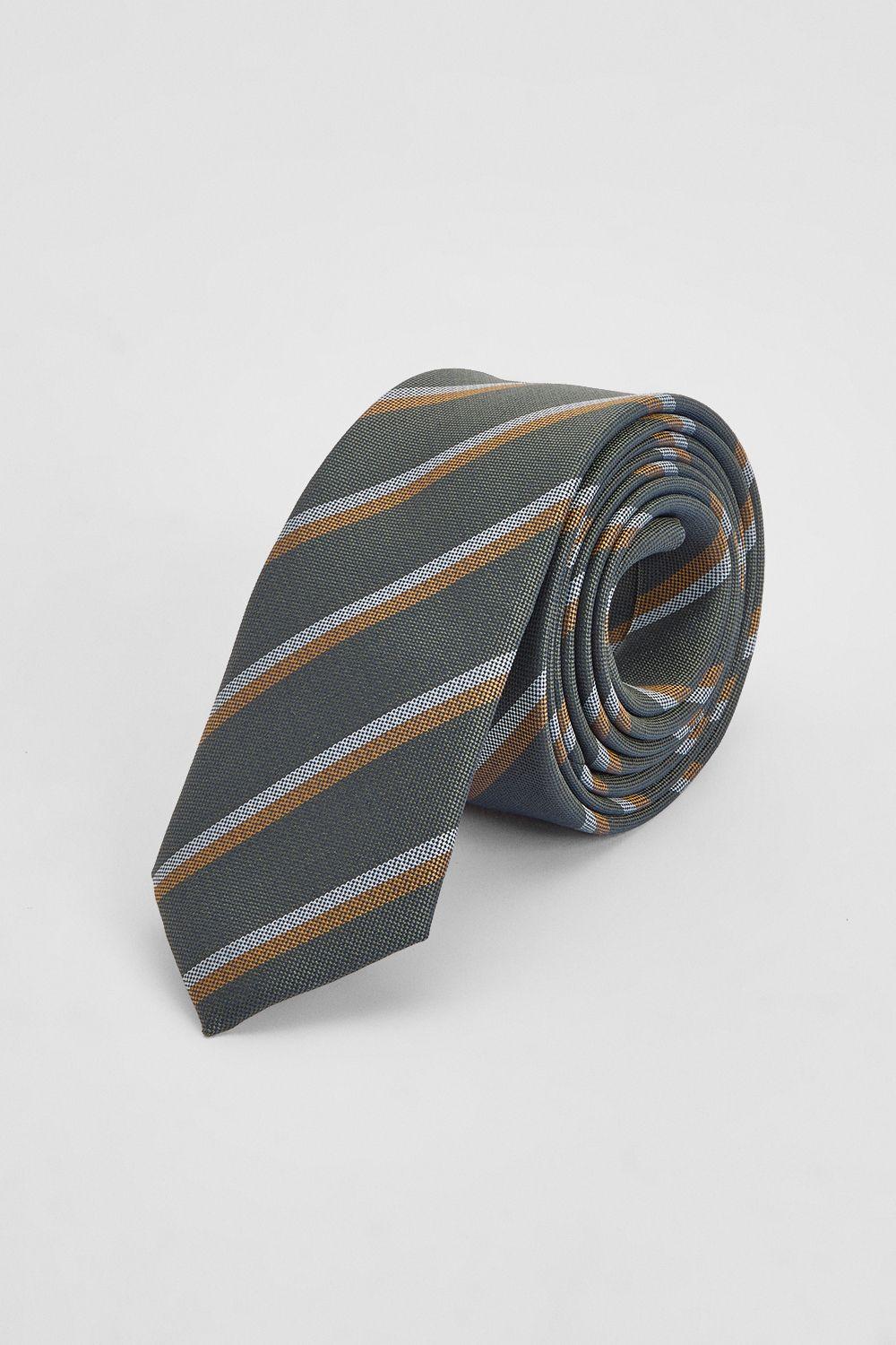 Khaki Multi Stripe Tie by BURTON