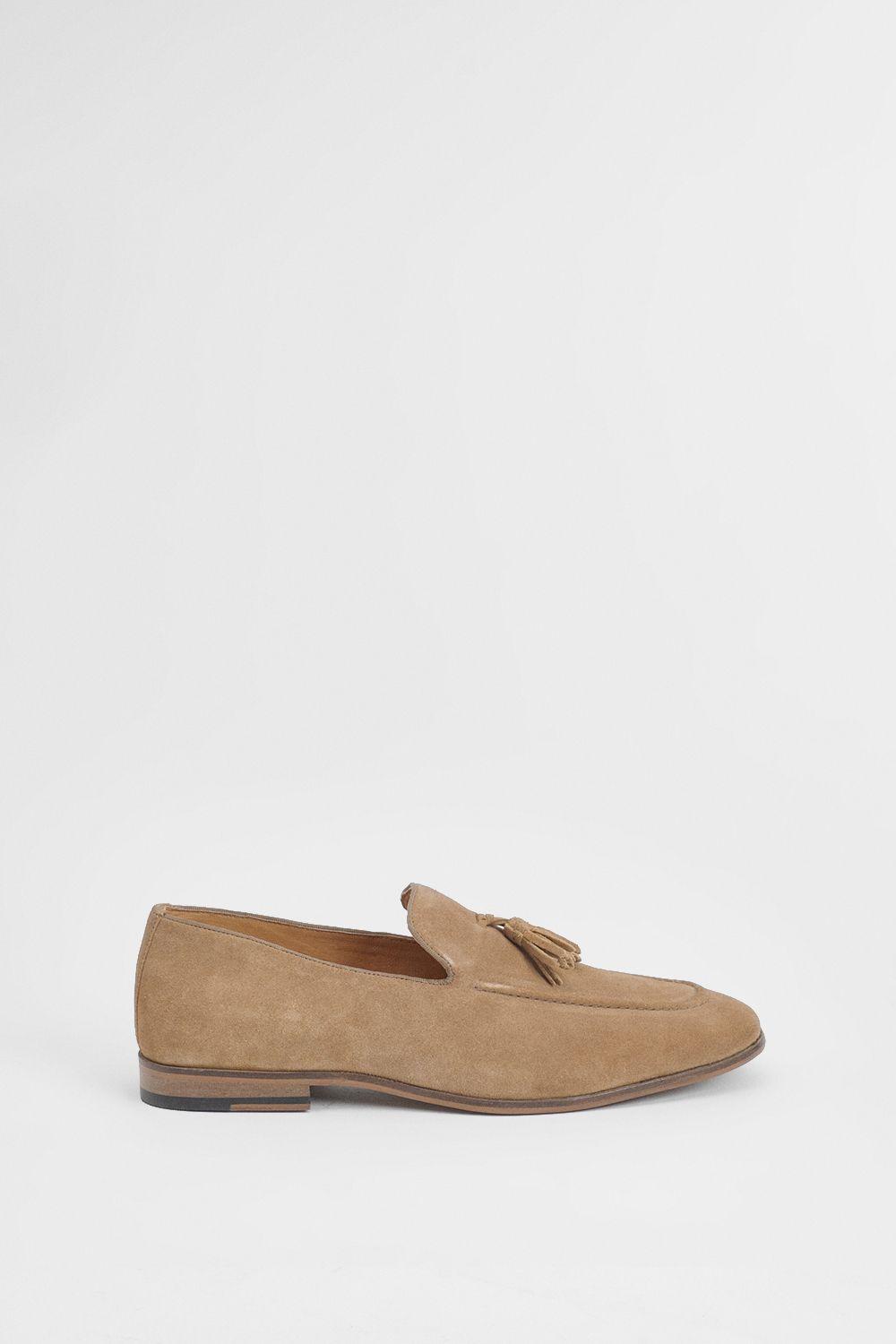 Light Brown Suede Tassel Penny Loafer by BURTON