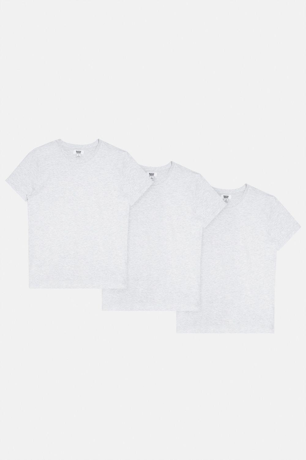 Light Grey 3 Pack Crew Neck T-Shirt by BURTON