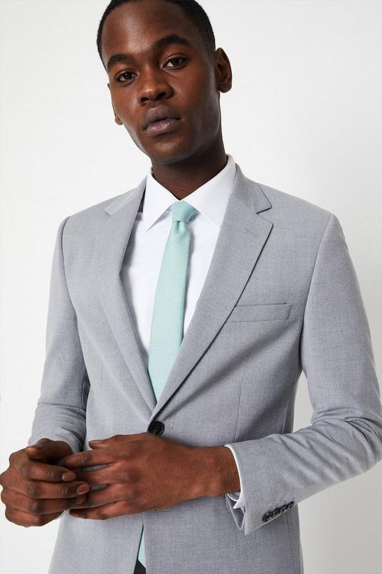 Light Grey Skinny Fit Essential Suit Jacket by BURTON
