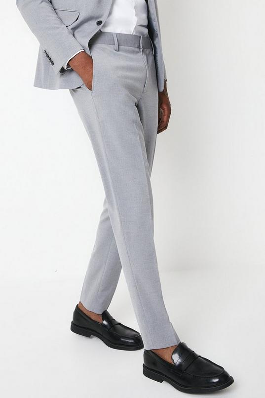 Light Grey Skinny Fit Essential Suit Trousers by BURTON
