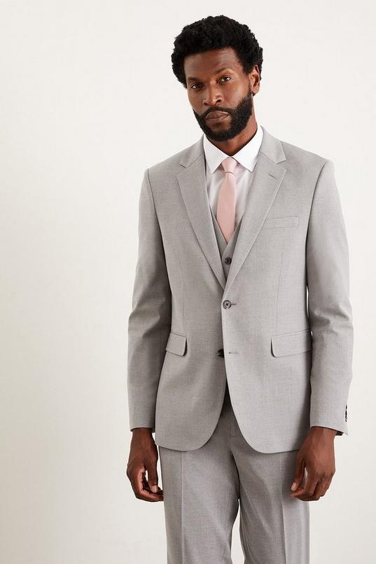 Light Grey Slim Fit Essential Suit Jacket by BURTON