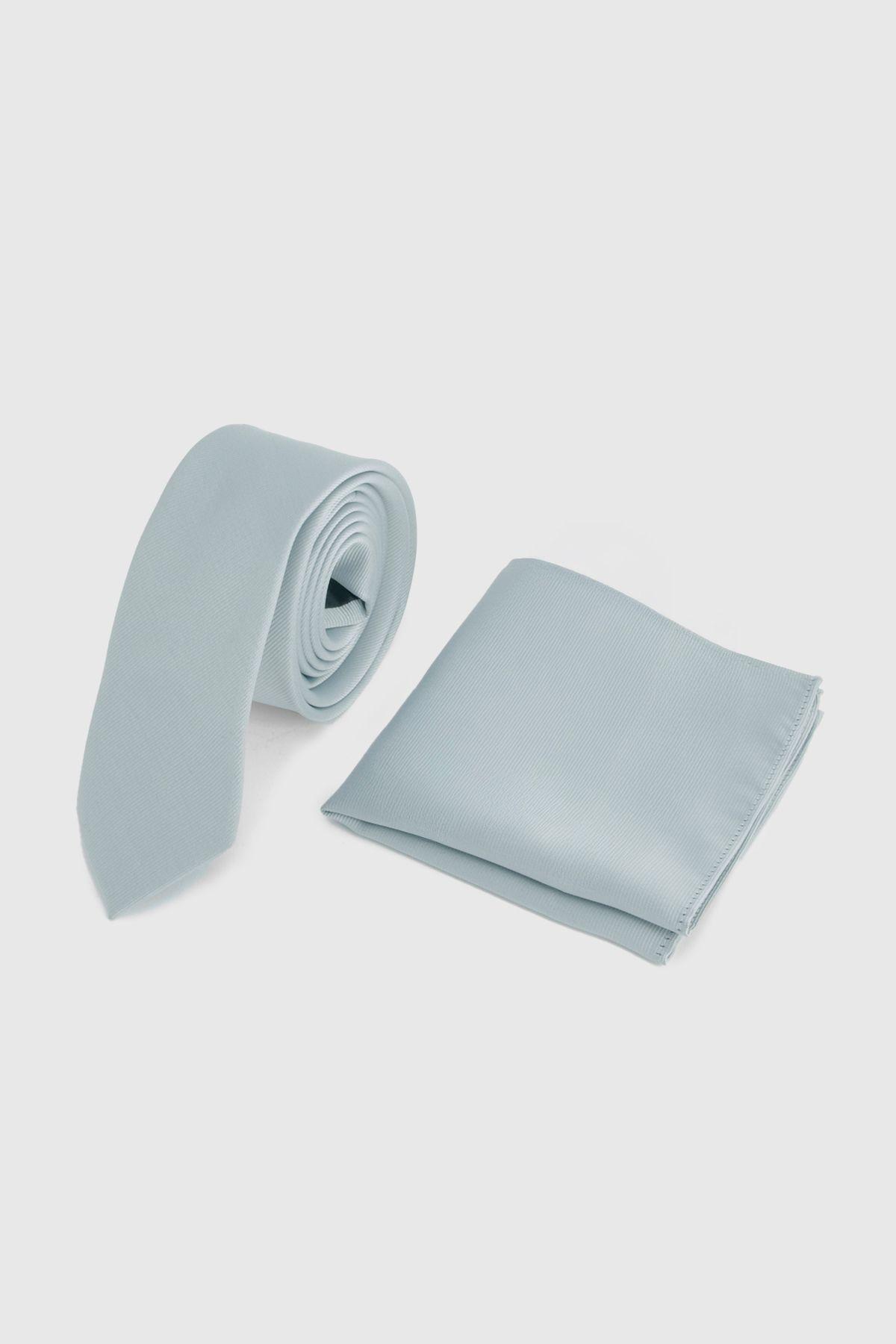 Light Sage Tie and Pocket Square by BURTON