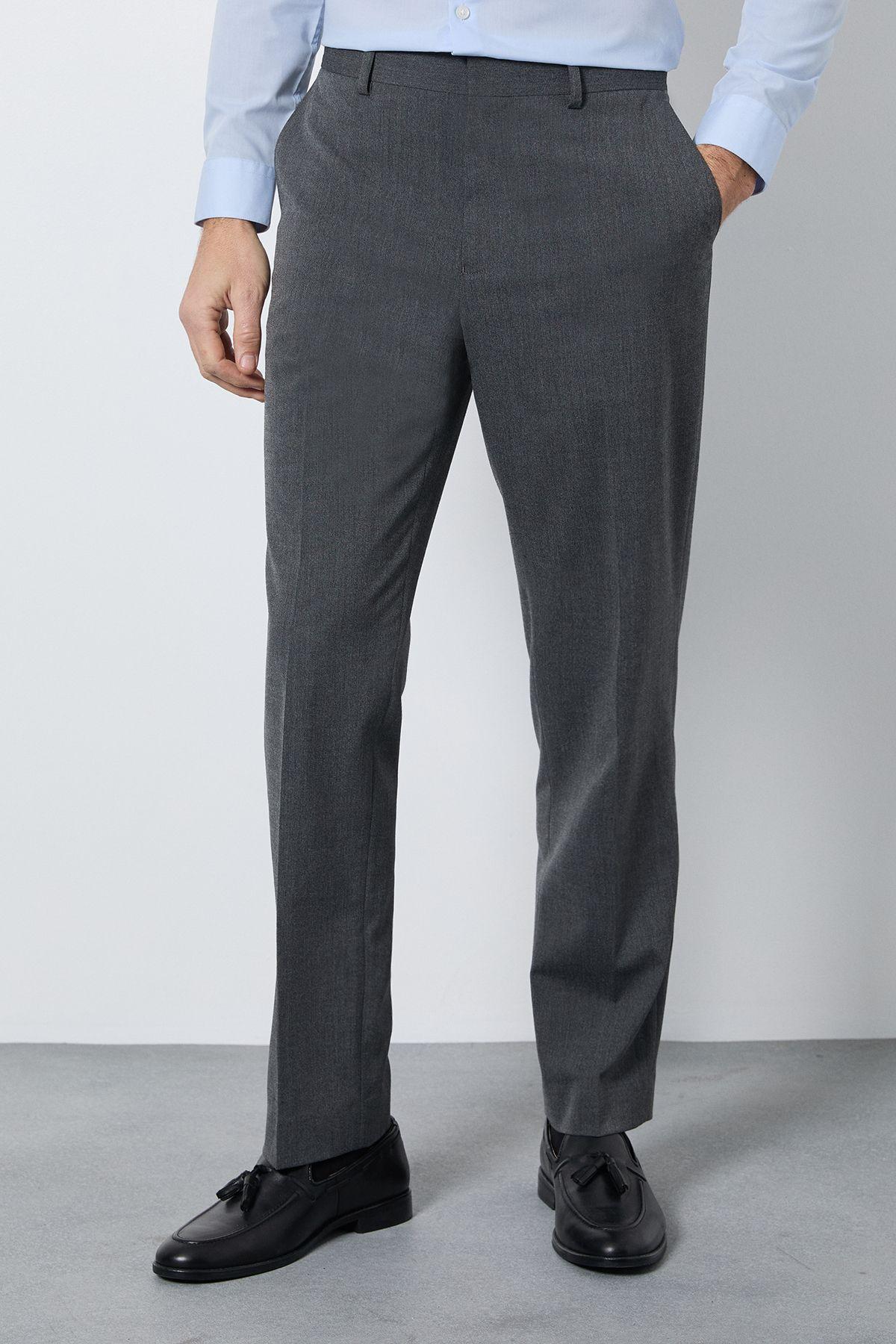 Mid Grey Tailored Fit Essential Suit Trousers by BURTON