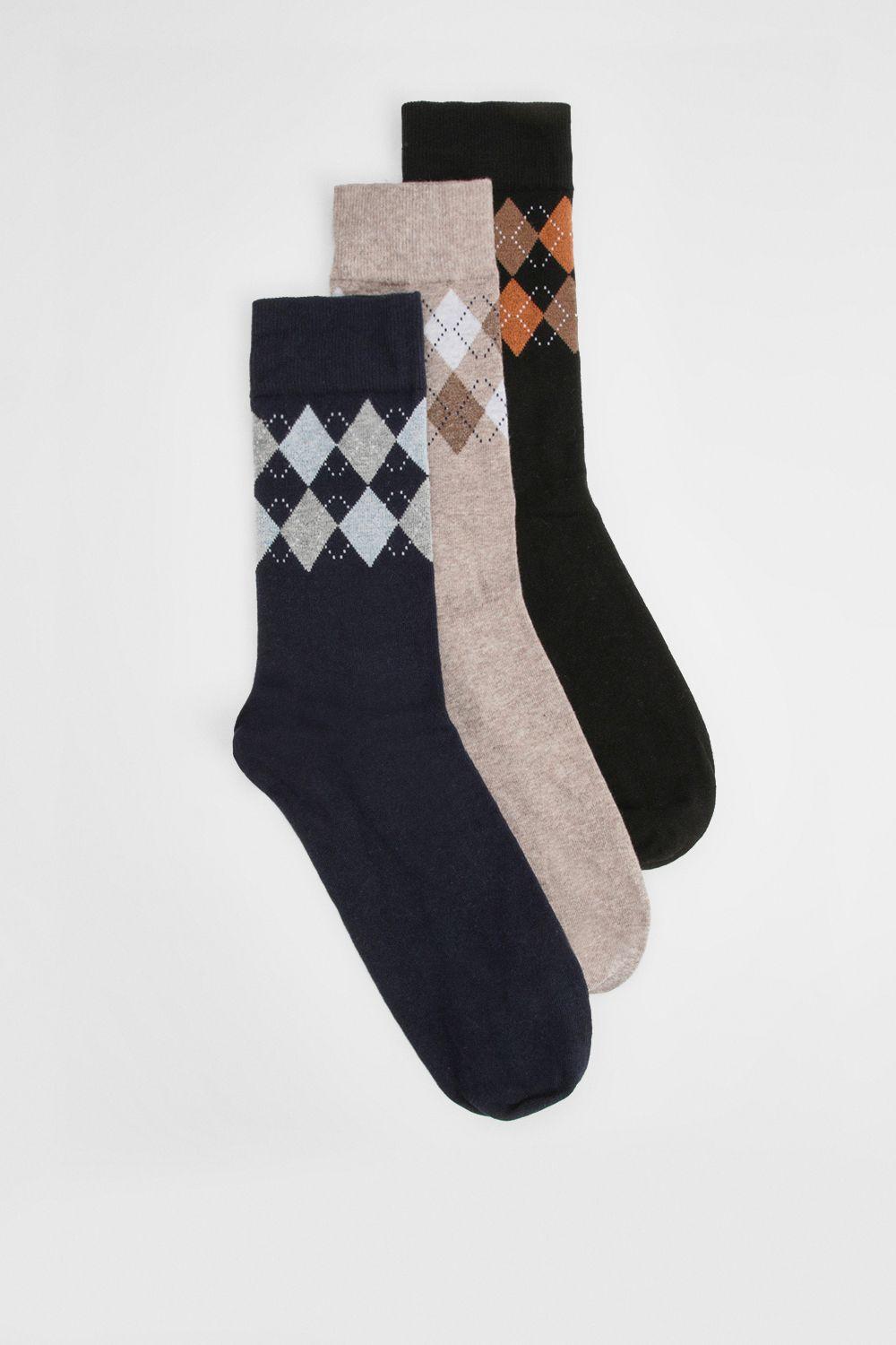 Multi Argyle 3 Pack Smart Sock Set by BURTON