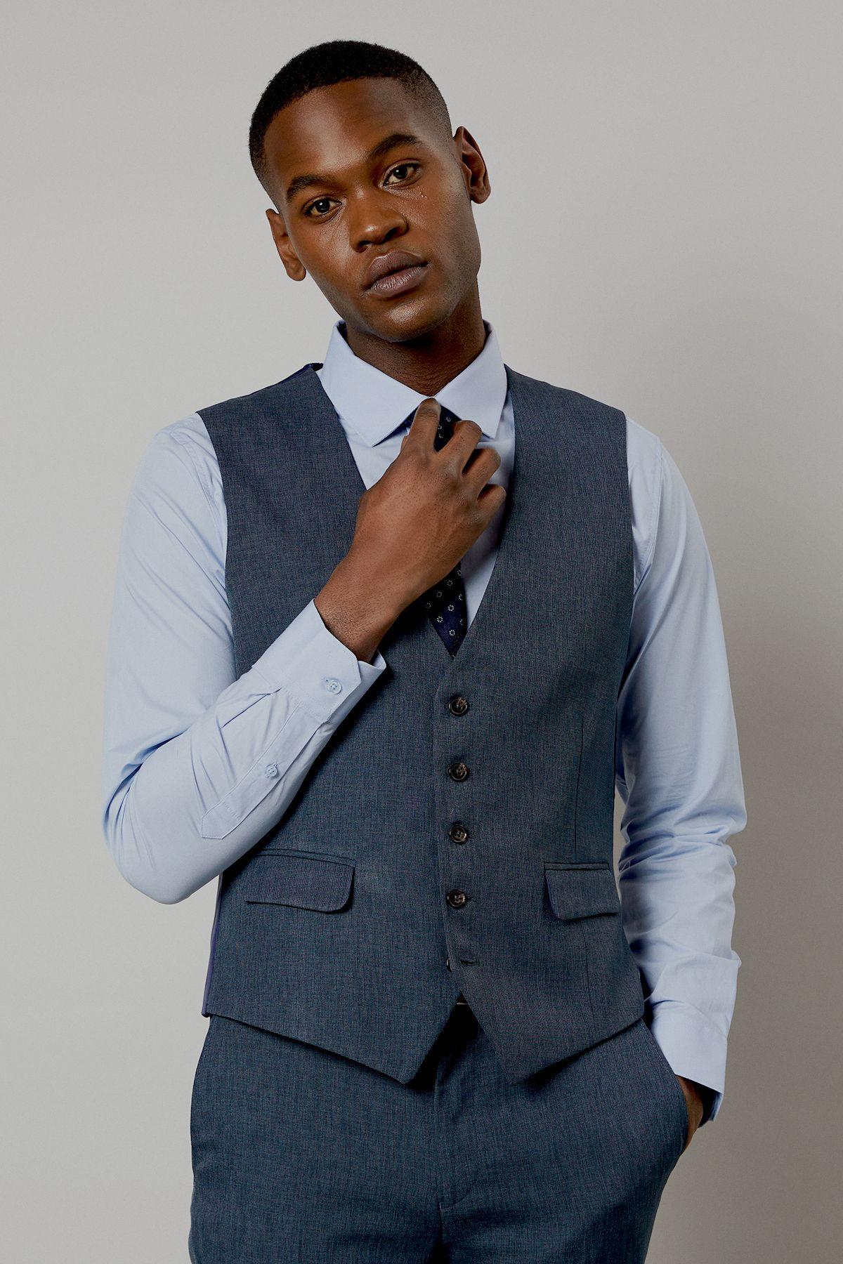 Navy Marl Waistcoat by BURTON