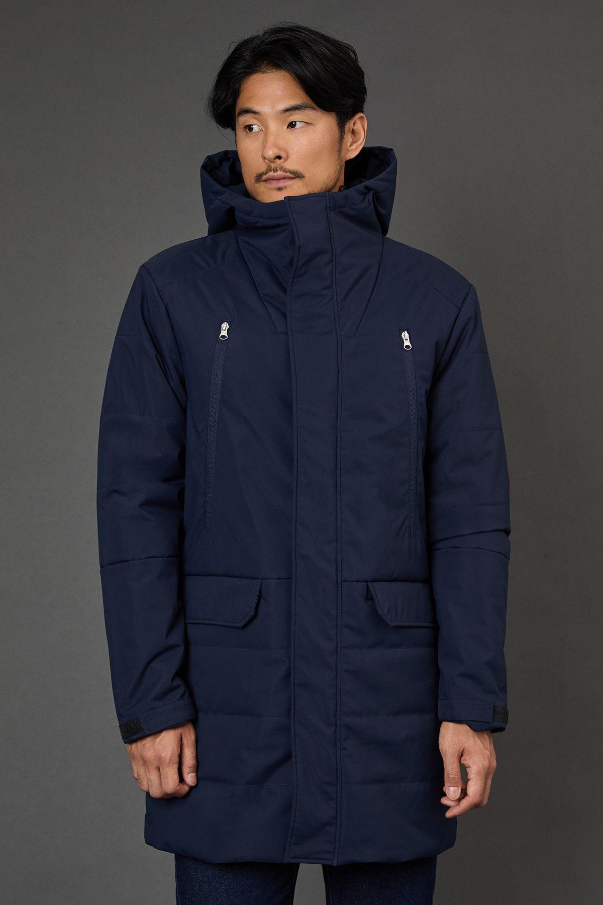 Navy Quilted Long Coat by BURTON