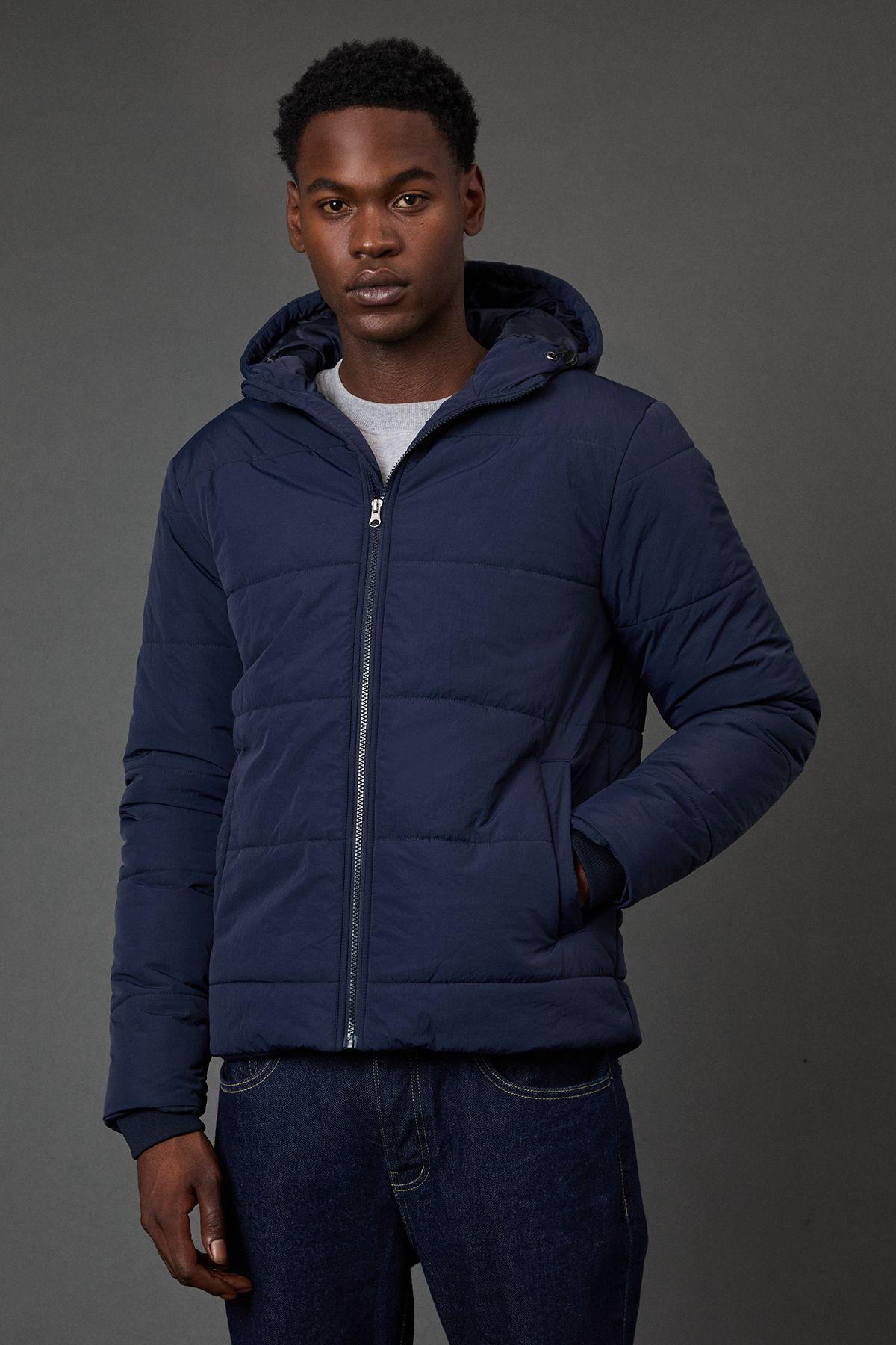 Navy Quilted Padded Hooded Jacket by BURTON
