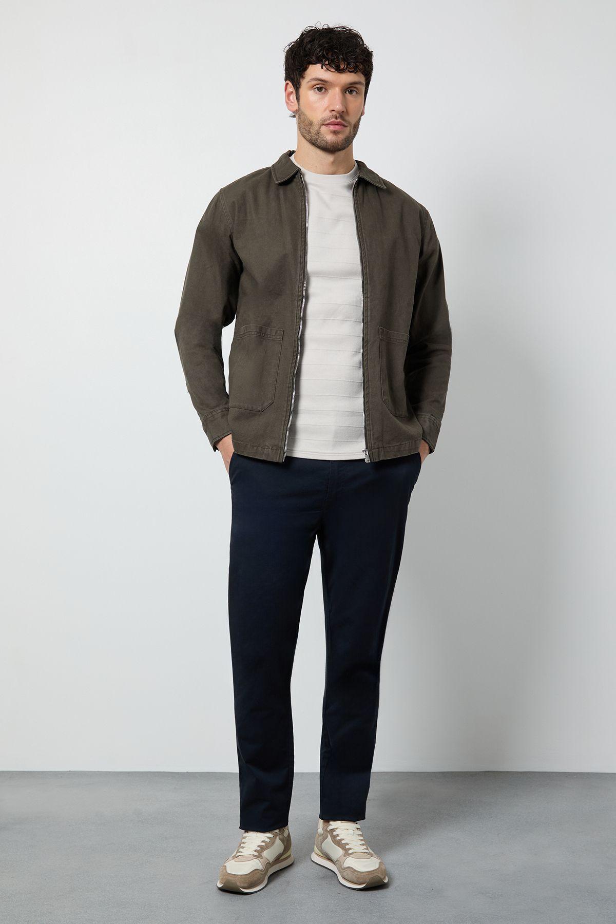 Navy Skinny Fit Chino Trousers by BURTON