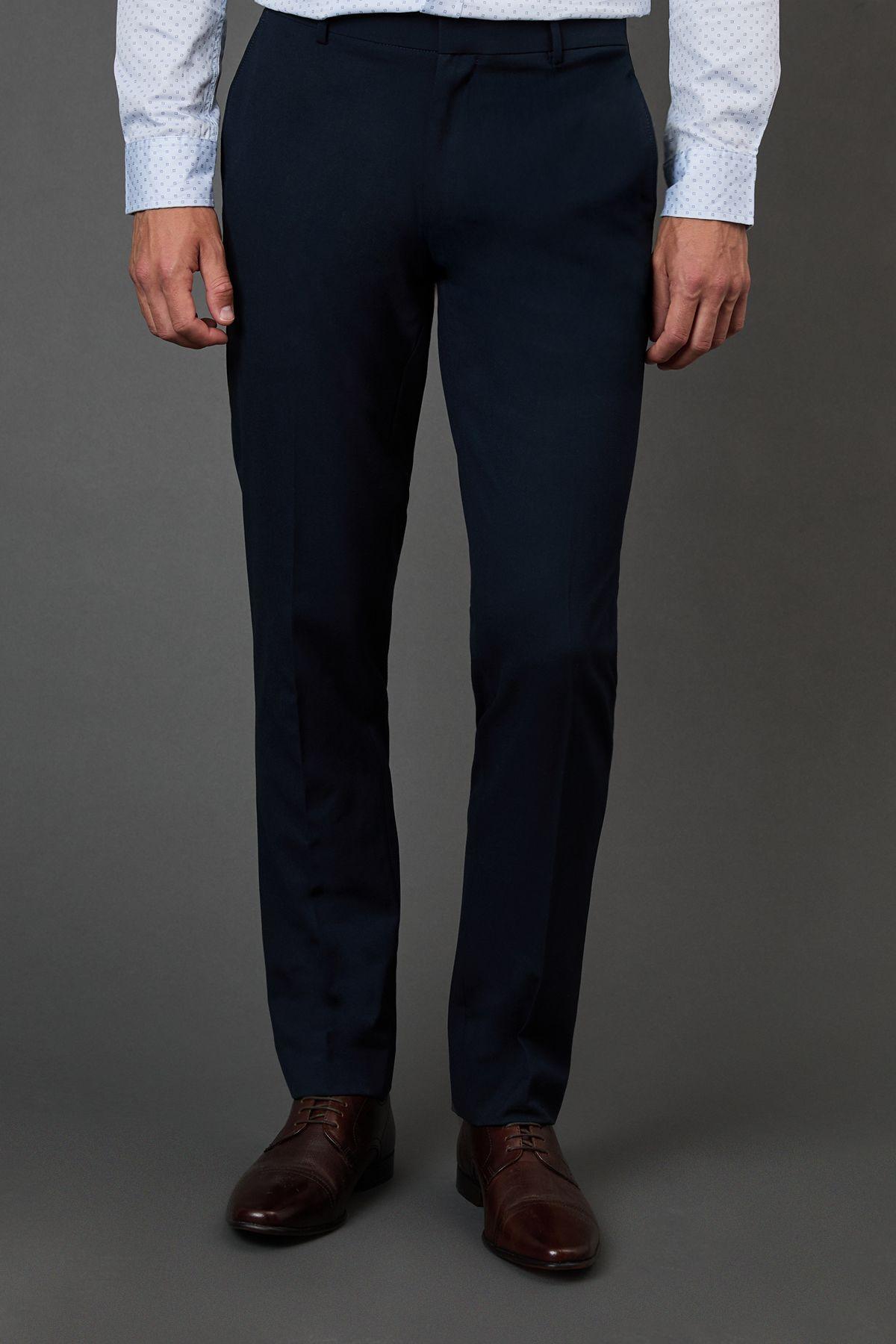 Navy Stretch Skinny Fit Suit Trousers by BURTON