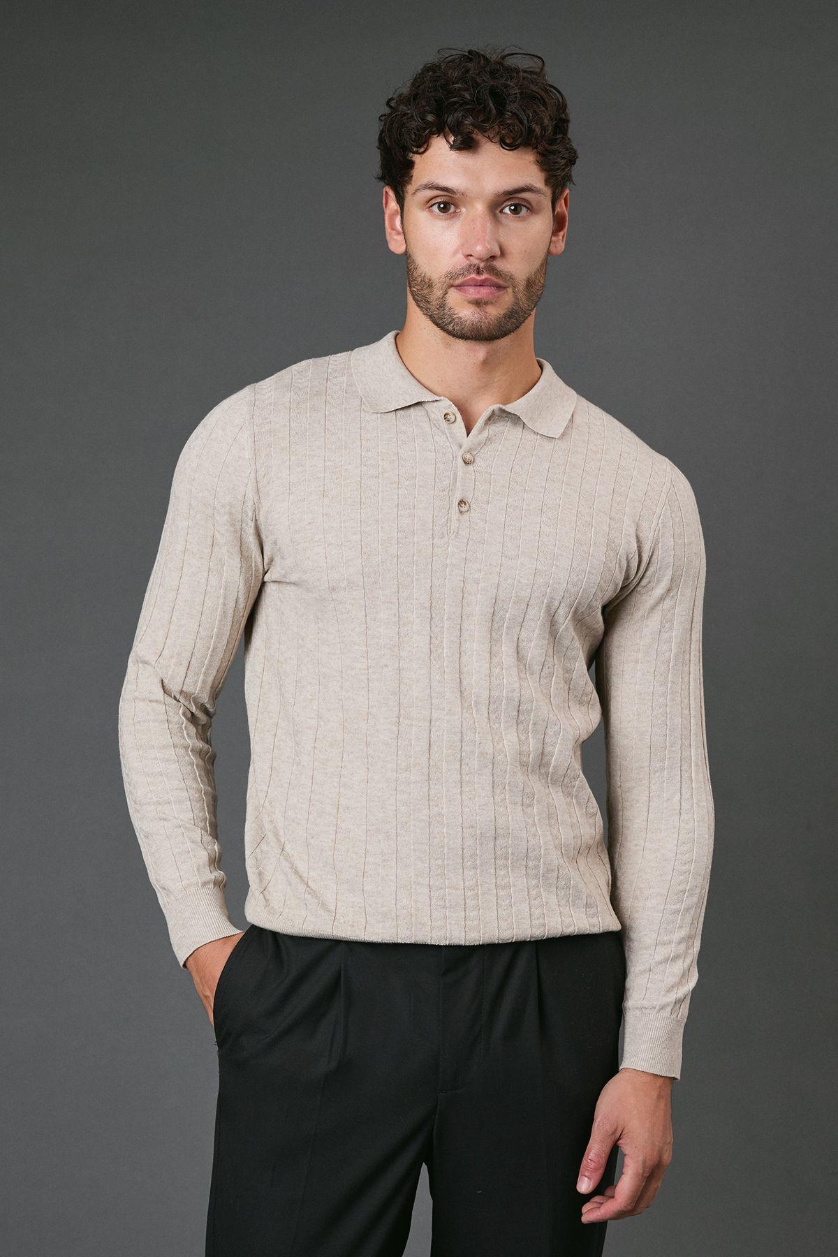 Oatmeal Long Sleeve Polo Shirt by BURTON