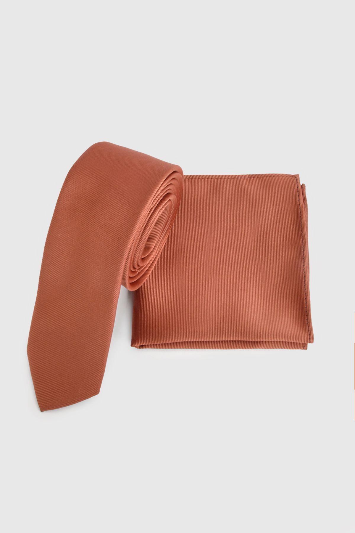 Rust Tie and Pocket Square by BURTON
