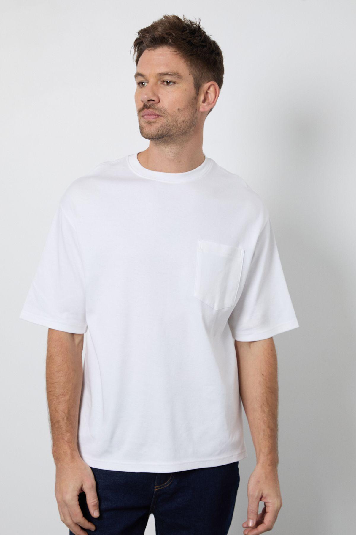 White Oversized Crew Neck T-Shirt by BURTON