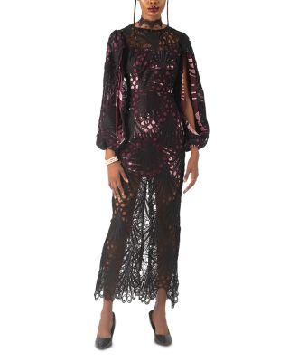Monife Lace Overlay Split Sleeve Dress by BUSAYO