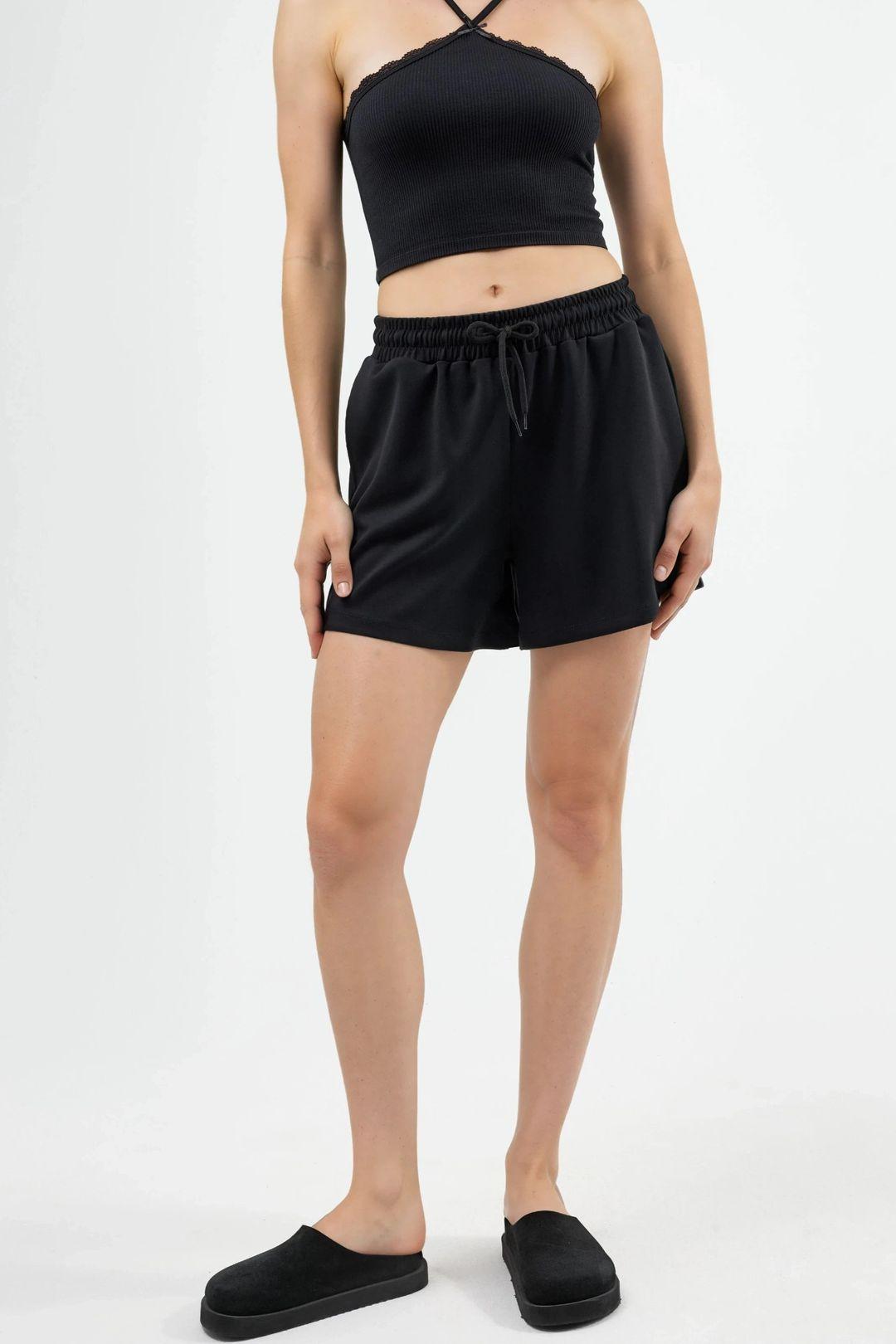 Elastic Waist Modal Shorts with Pockets by BUSEM