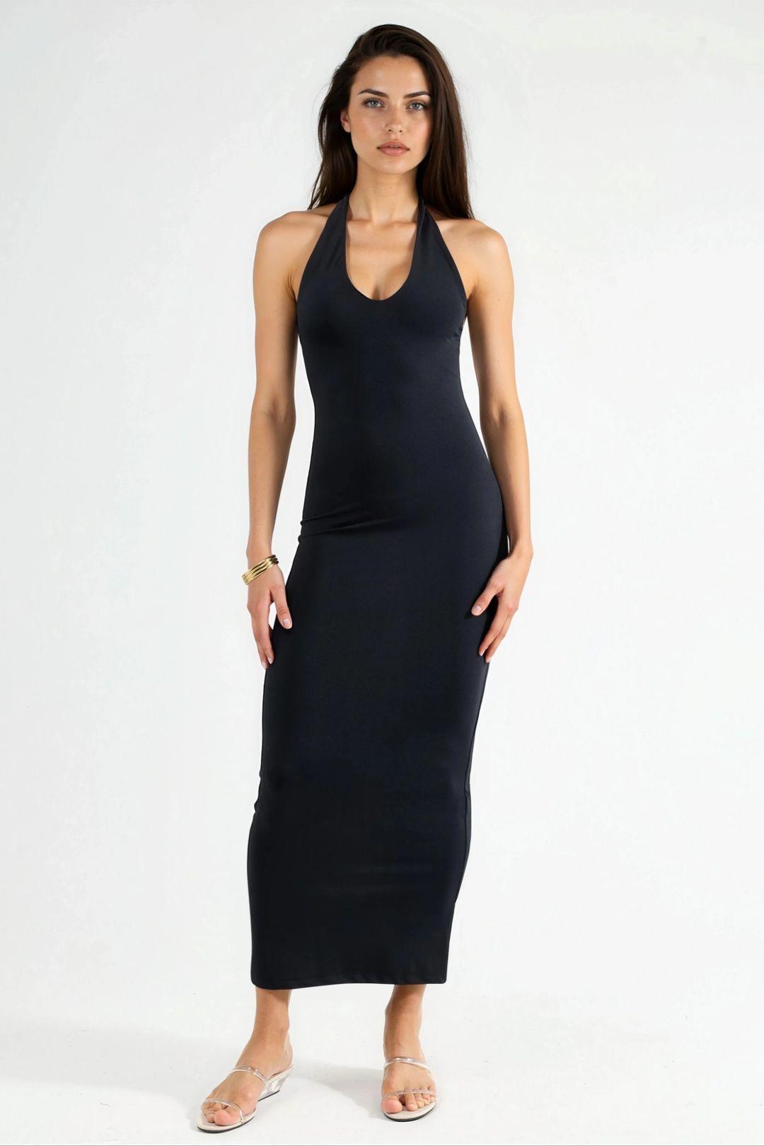 Halter Neck Midi Dress by BUSEM