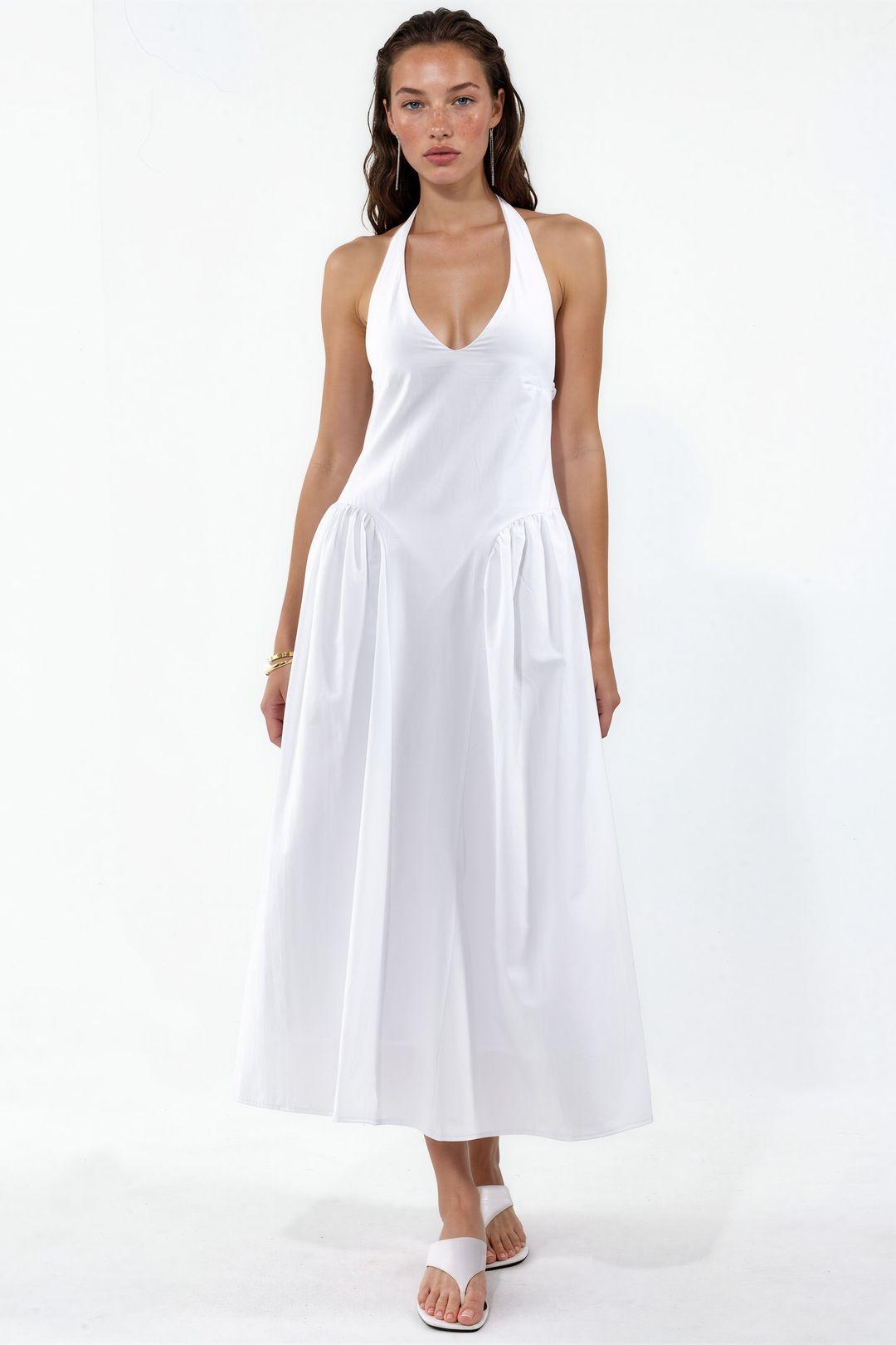 Halter Neck Midi Dress by BUSEM